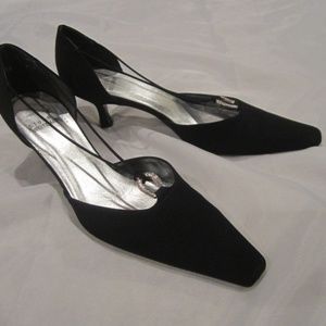 Stuart Weitzman 7.5 Fabric Rhinestone Heels Pumps
